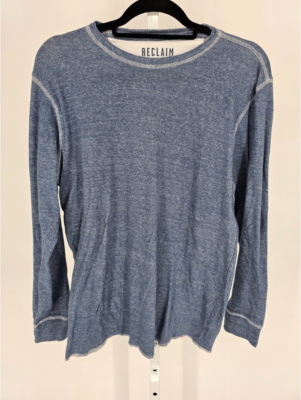 Reclaim Mens Sz L Long Sleeve Knit T Shirt Blue